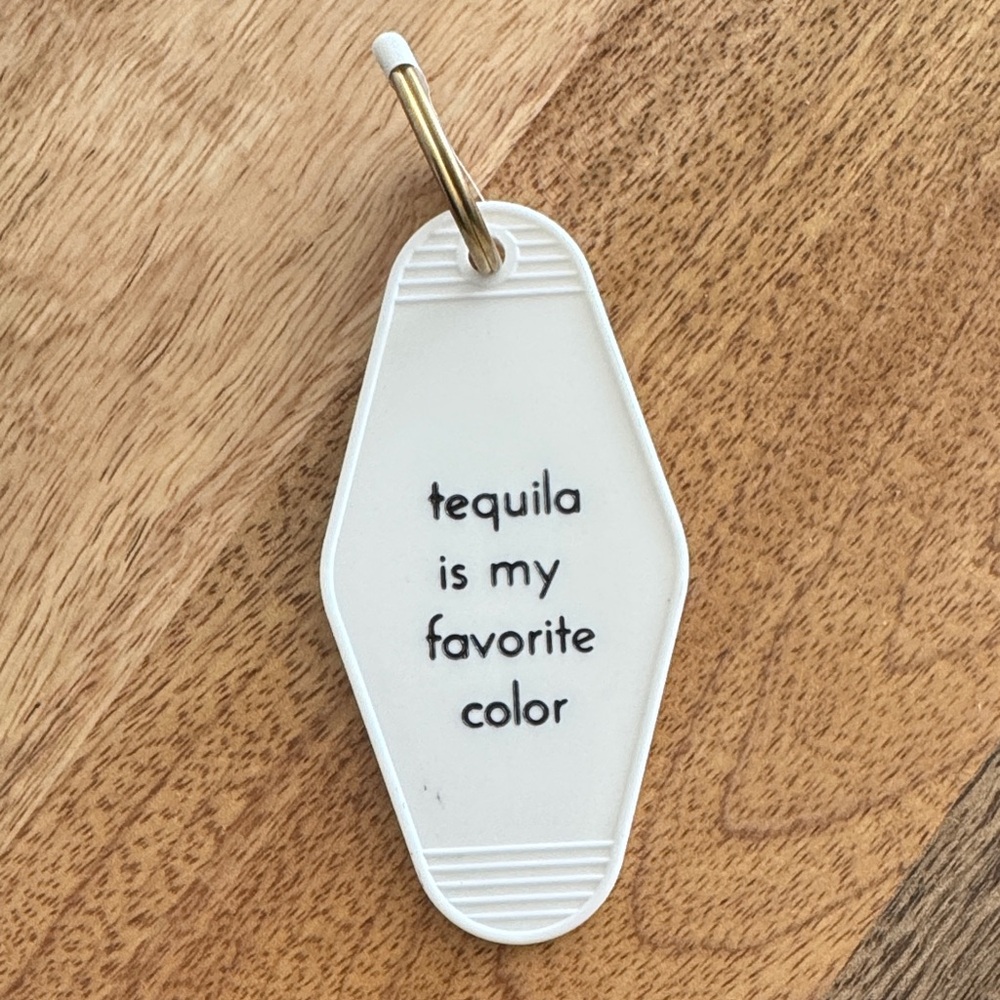 White Keychain with Fun Quote